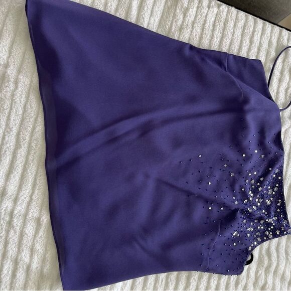 After Dark 3 Pc. Long Gown Set Purple with Beading Size 12 NWT - Picture 10 of 14